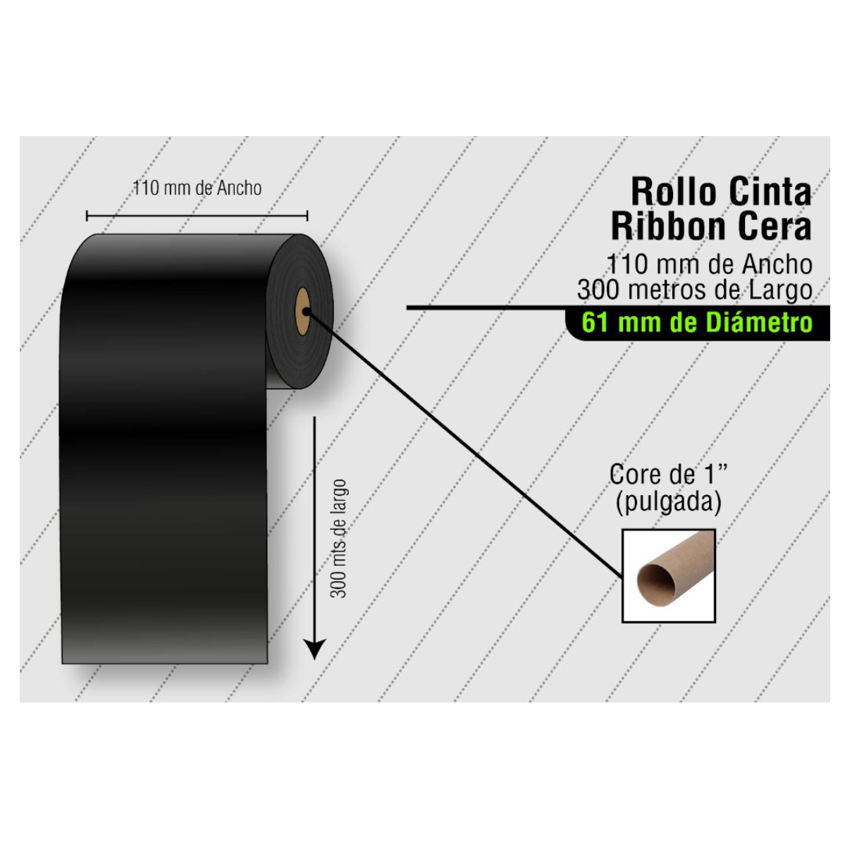 Miniatura 3 de Cinta transferencia térmica 110mm x 300m